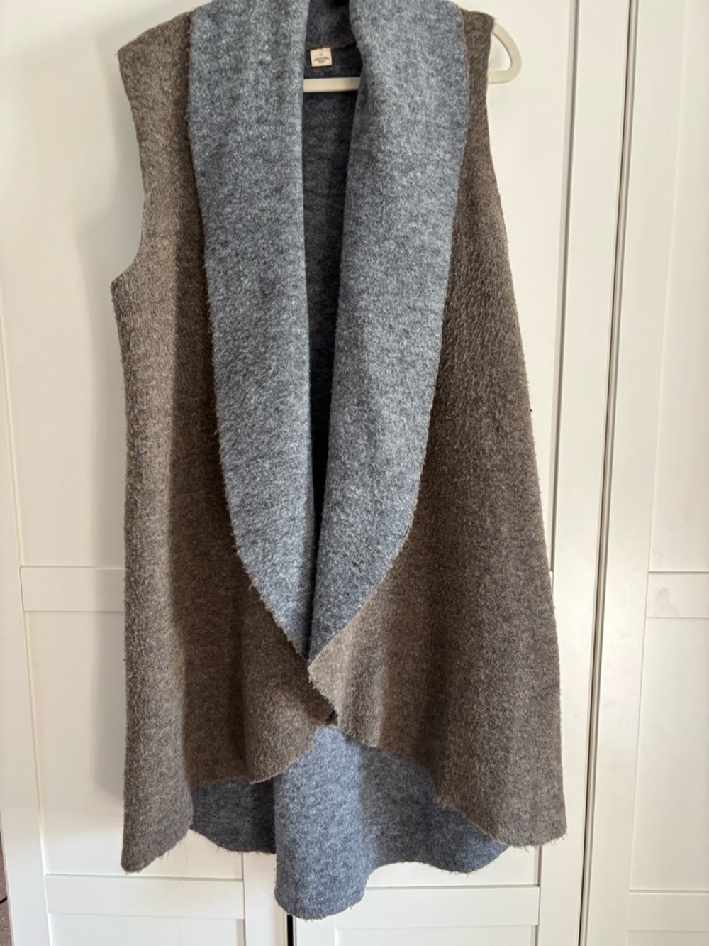 Moth Shawl-Collar Vest in Brown and Gray Anthropologie